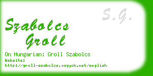 szabolcs groll business card